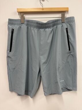 Pudolla Men's Athletic Shorts in Light Slate Blue with Zip Pockets xxl